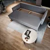 Sofa NAPOL Blau Plüsch-Stoff mit Schlaffunktion, Sofa mit Produktbild-Vorschau 4
