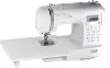 A white Carina Evolution computer sewing machine is shown on a white background with an extension table attached. Produktbild-Vorschau