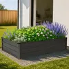 180x90x30 cm Rechteckiges Verzinktes Hochbeet, Dunkelgrau Produktbild-Vorschau 1