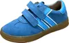 A single blue children's shoe with white and light blue accents and a brown sole, shown from a side-diagonal angle against a white background. Produktbild-Vorschau