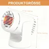 A white car heater with dimensions indicated by lines and text. Produktbild-Vorschau