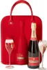 A red gift set for Piper Heidsieck champagne, including a bottle, two glasses, and a tote bag. Produktbild-Vorschau
