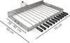 A stainless steel rotisserie grill attachment with multiple skewers, shown from a slightly elevated angle on a white background. Dimensions are indicated by lines and text. Podgląd zdjęcia produktu