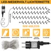Diagrams and icons illustrating features of an LED light string. Produktbild-Vorschau