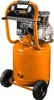 An orange vertical oil compressor with two wheels and a handle. Produktbild-Vorschau