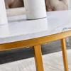 Fortuna Lai Couchtisch 2er Set Weiß Gold Marmoroptik Produktbild-Vorschau 9