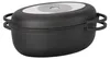 A black oval pot with silver accents on a white background. Náhled obrázku produktu