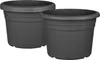 BigDean 3X Blumentopf Ø 20 cm Farbe Anthrazit Kunststoff Produktbild-Vorschau 1