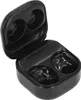 A black charging case for earbuds is shown with the lid open. Podgląd zdjęcia produktu