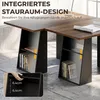 HOMCOM Schreibtisch 140 cm, Computertisch mit 4 offenen Produktbild-Vorschau 5