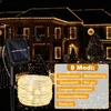 Fiqops Luci solari 12m 200 LED luce corda 8 modalità luci Anteprima dell’immagine prodotto 4