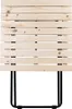 A wooden table with black legs, shown from the front. Anteprima dell’immagine prodotto