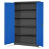 An empty metal cabinet with its doors open, showing multiple shelves. Podgląd zdjęcia produktu