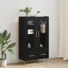 vidaXL Highboard čierny dubový vzhľad 69,5 x 31 x 115 cm Náhľad obrázku produktu 3