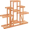 vidaXL Stojan na květiny 110x25x96 cm z masivního jedlového Náhled obrázku produktu 1