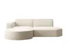 A sectional sofa with rounded ends, upholstered in corduroy fabric, shown against a white background. Produktbild-Vorschau