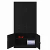 A black metal storage cabinet with its doors open. Anteprima dell’immagine prodotto