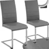 Two gray dining chairs with silver metal frames are shown against a white background. Produktbild-Vorschau