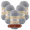 5 x ALIZE Diva 355 Grey mit Label Produktbild-Vorschau 1
