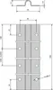 Technical drawing with dimensions of a sliding gate track. Produktbild-Vorschau