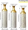 okwish 3-teiliges Metallvasen Standvasen-Set Blumenvase Produktbild-Vorschau 6