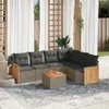 7-tlg. Garten-Sofagarnitur mit Kissen Grau Poly Rattan Produktbild-Vorschau 2