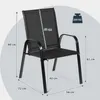 COSTWAY 2er Set Gartenstühle mit Armlehnen, Terrassenstühle Produktbild-Vorschau 7