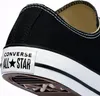 A close-up view of the heel and sole of a black Converse All Star shoe. Voir les images du produit
