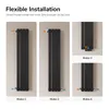 Diagrams showing different installation modes for a radiator. Produktbild-Vorschau