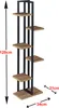 A tall, narrow plant stand with multiple shelves, shown against a white background with dimensions indicated by text and arrows. Produktbild-Vorschau