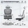 Sedia da ufficio ergonomica con poggiatesta e braccioli Anteprima dell’immagine prodotto 2