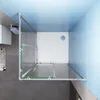 90x90x185cm Eckeinstieg Schiebetür Duschtasse Produktbild-Vorschau 4