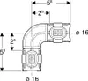 Geberit Bogen FlowFit 90Grad, PPSU DN12 16mm Podgląd zdjęcia produktu 6