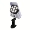 A solar-powered outdoor light with a motion sensor and multiple LED lights, mounted on an adjustable bracket. Produktbild-Vorschau