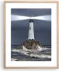 Gerahmtes Poster - Rahmen in heller Eiche - Leuchtturm Meer Produktbild-Vorschau 1
