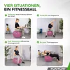 Tunturi Anti Burst Fitnessball mit Pumpe - Yoga-Ball 65 cm Produktbild-Vorschau 3