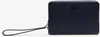 A dark navy blue clutch bag with a textured surface and a small black crocodile logo on the front. A black wrist strap is attached to the side. Produktbild-Vorschau