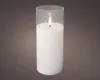 Candela LED in vetro con funzione timer 7,5x15cm bianco Anteprima dell’immagine prodotto 5