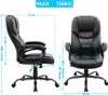 A size chart for a black office chair, showing dimensions in centimeters. Produktbild-Vorschau