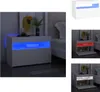 vidaXL Nachttisch mit LED-Leuchten Weiß 60x35x40 cm Produktbild-Vorschau 1