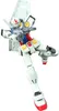 A white background with a model of a Gundam robot in a dynamic pose. Anteprima dell’immagine prodotto