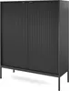 Highboard Kioto 104 cm Schwarz & Schwarz – Rillenfront, Produktbild-Vorschau 2