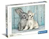 CLEMENTONI puzzle coniglio e gattino 500 pezzi Anteprima dell’immagine prodotto 1