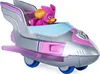 A toy vehicle with a dog figurine inside, isolated on a white background. Produktbild-Vorschau