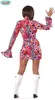 A person wearing a 70s disco costume, viewed from the back. Produktbild-Vorschau