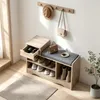 Schuhschränke Eiche farbe 80x30x52 cm, Schuhbank mit Produktbild-Vorschau 5