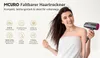 A woman wrapped in a towel is holding a hairdryer, with marketing text and feature icons surrounding her. Produktbild-Vorschau