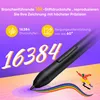 A digital pen is shown drawing a rainbow on a grid background, with text highlighting its features. Voir les images du produit