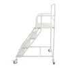 A white rolling stepladder with four steps and a handrail, shown against a white background. Náhled obrázku produktu