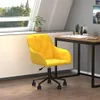 vidaXL Kancelárske kreslo otočné žlté zamatové Náhľad obrázku produktu 2